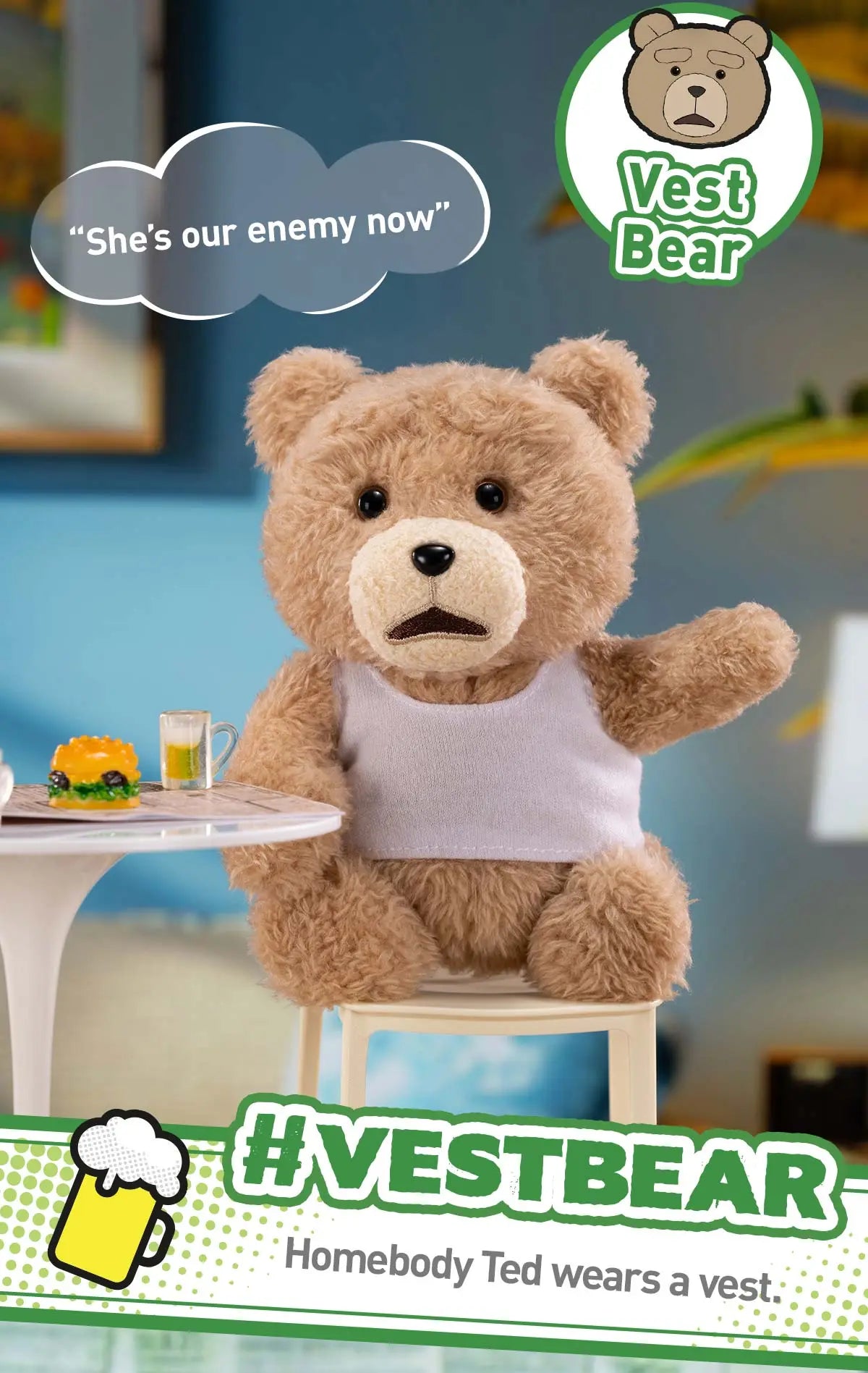 TED2 – Action Plush Pendant (Pop Mart Blind Box)